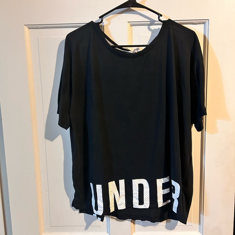 Under Armour Black T-Shirt with Block Logo Size XL